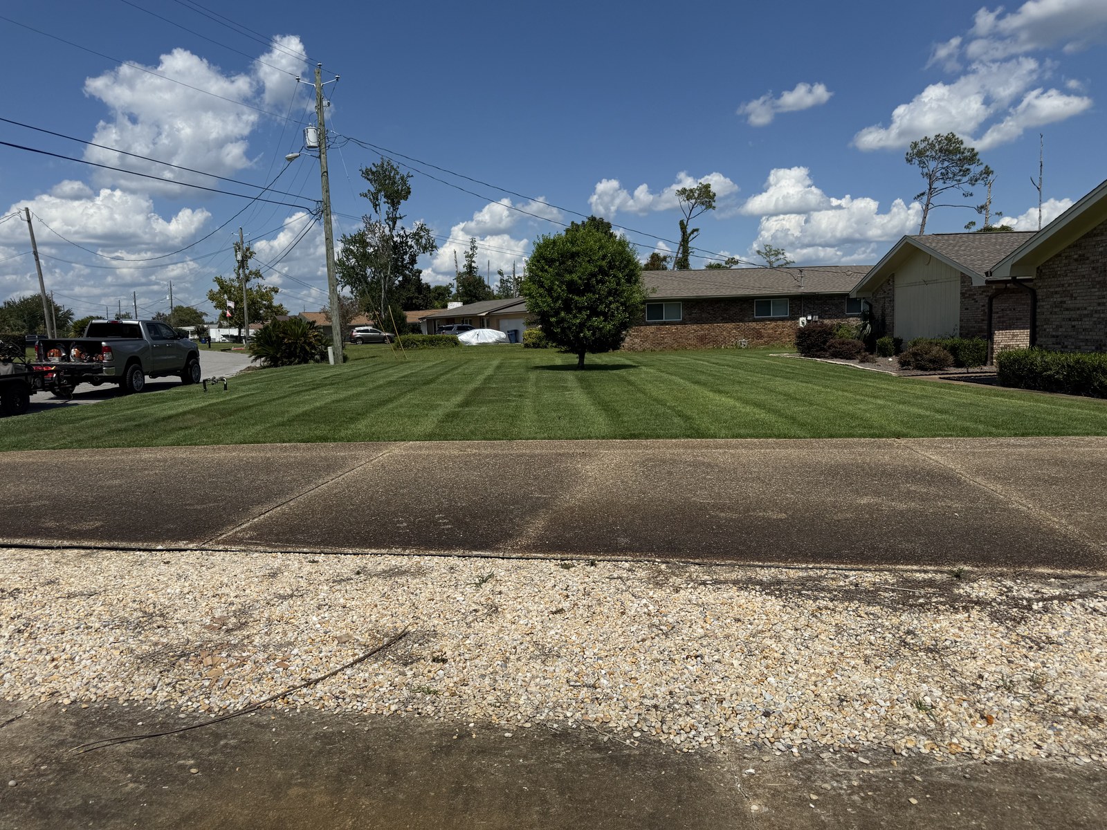 Full, even green lawn at a Bay County property
